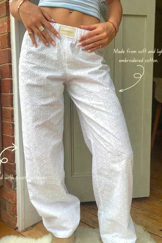 Women's Striped Pants Elastic Waist Loose Fit Relaxed Casual