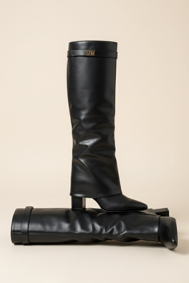 Fall Suede Slouch Knee-High Boots — Foldover Shaft Minimalist Design