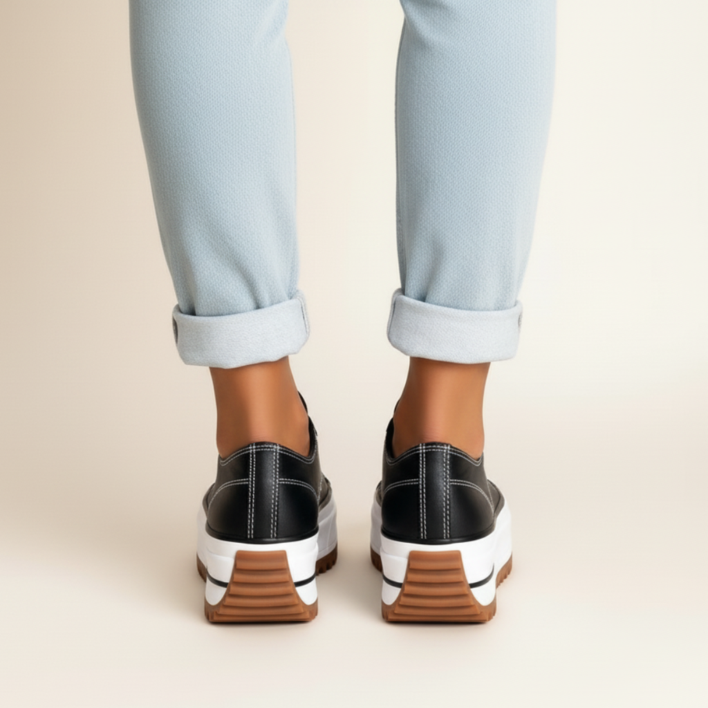 Fall Platform Canvas Sneakers — Chunky Sole Lace-Up Shoes