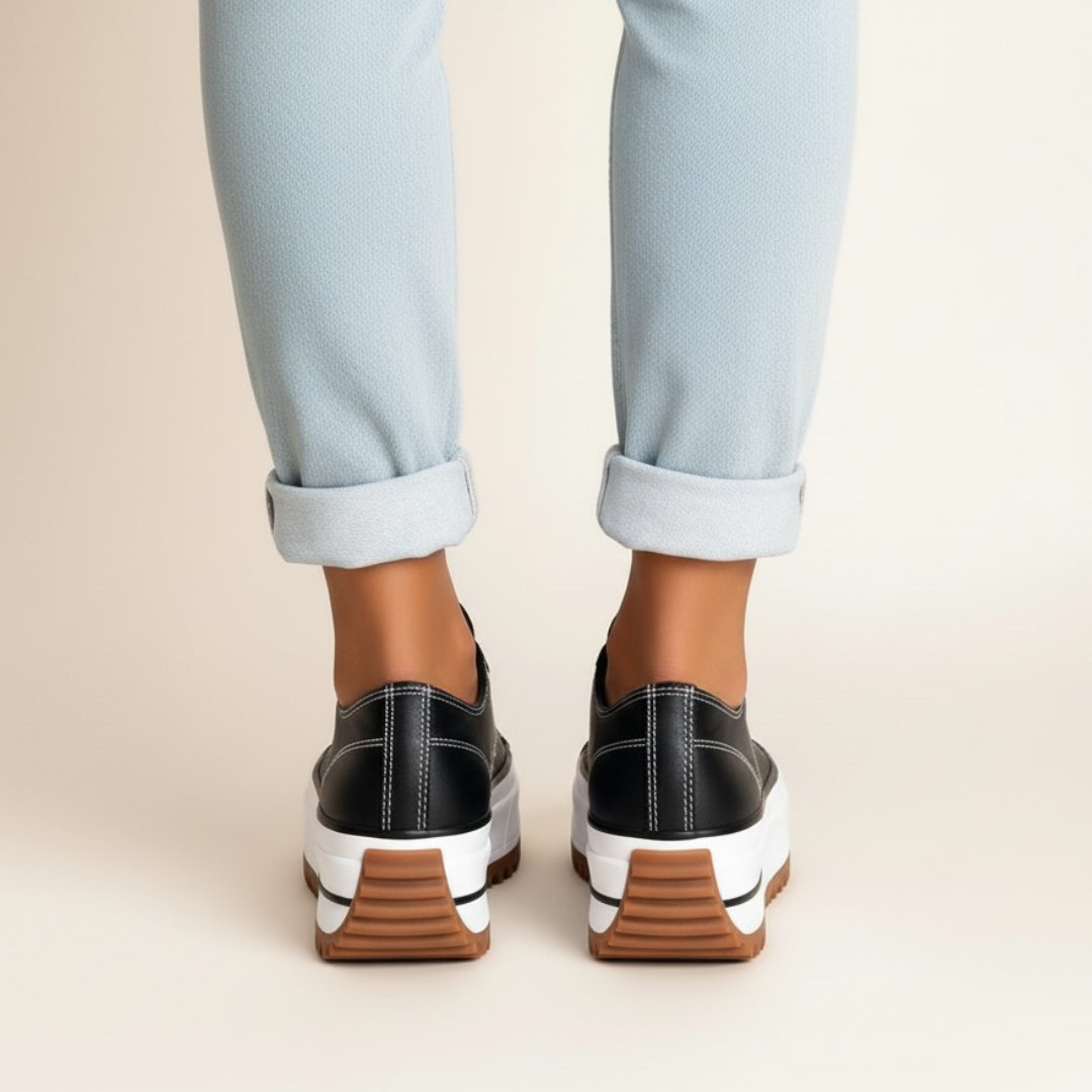 Fall Platform Canvas Sneakers — Chunky Sole Lace-Up Shoes