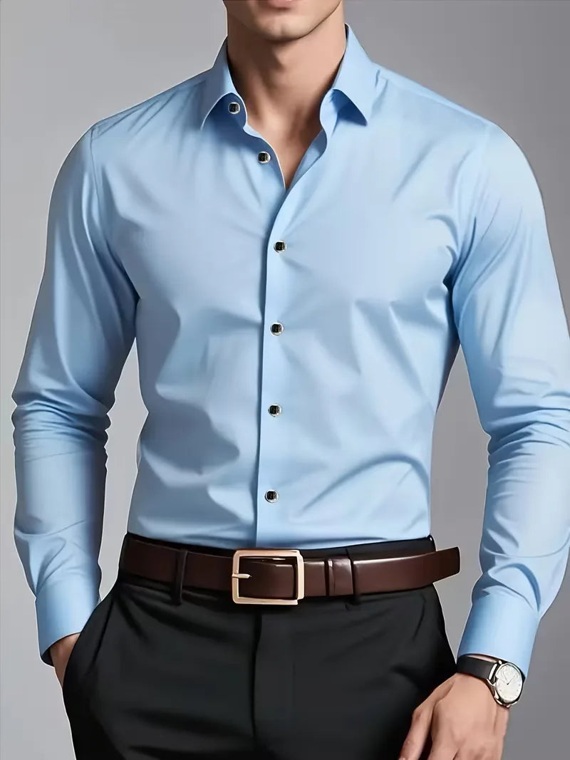 Mens Slim Fit Mandarin Collar Shirt