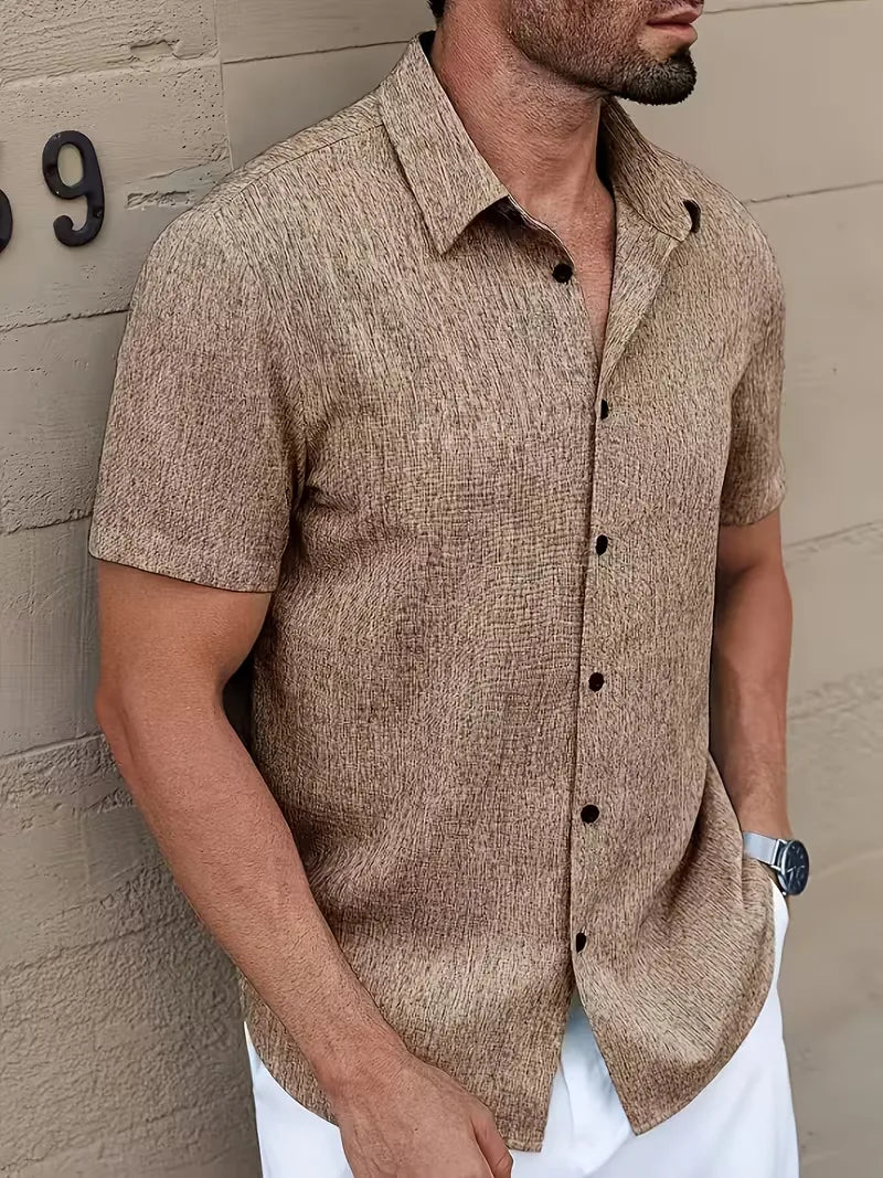 Mens V Neck Short Sleeve Shirt Regular Fit