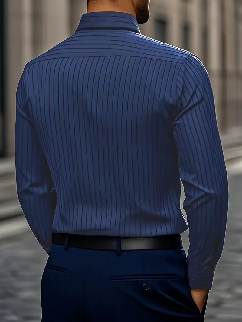 Mens Slim Fit Mandarin Collar Dress Shirt