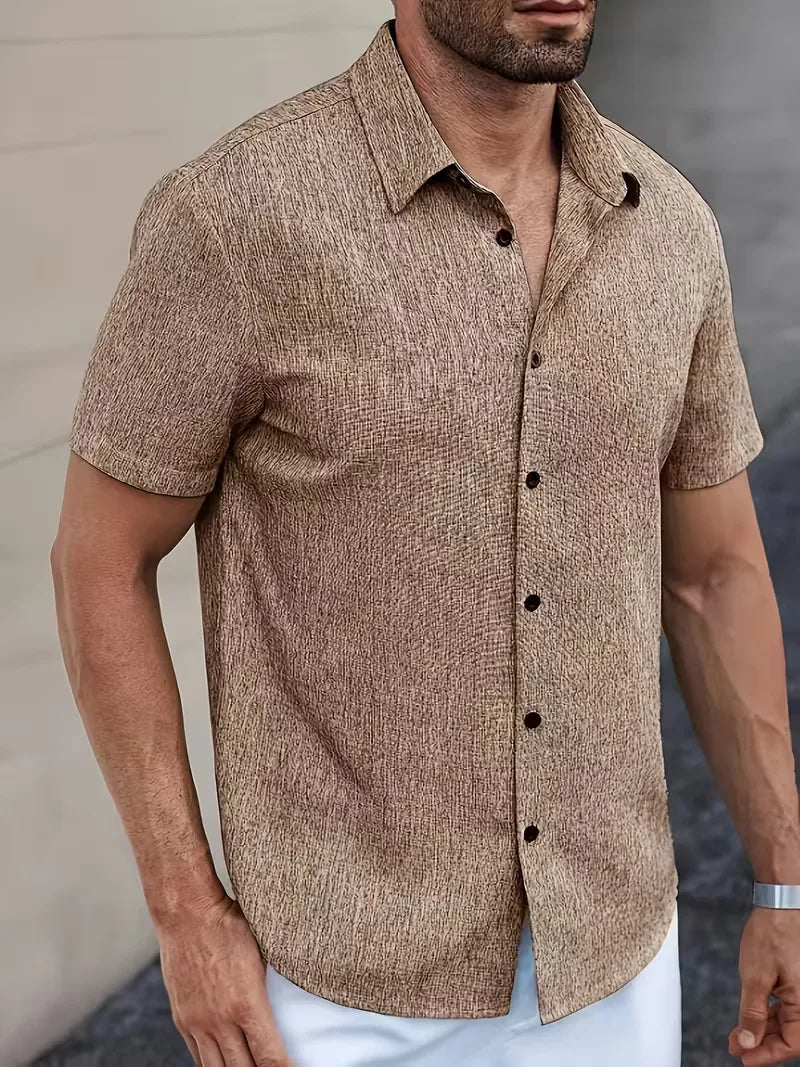 Mens V Neck Short Sleeve Shirt Regular Fit