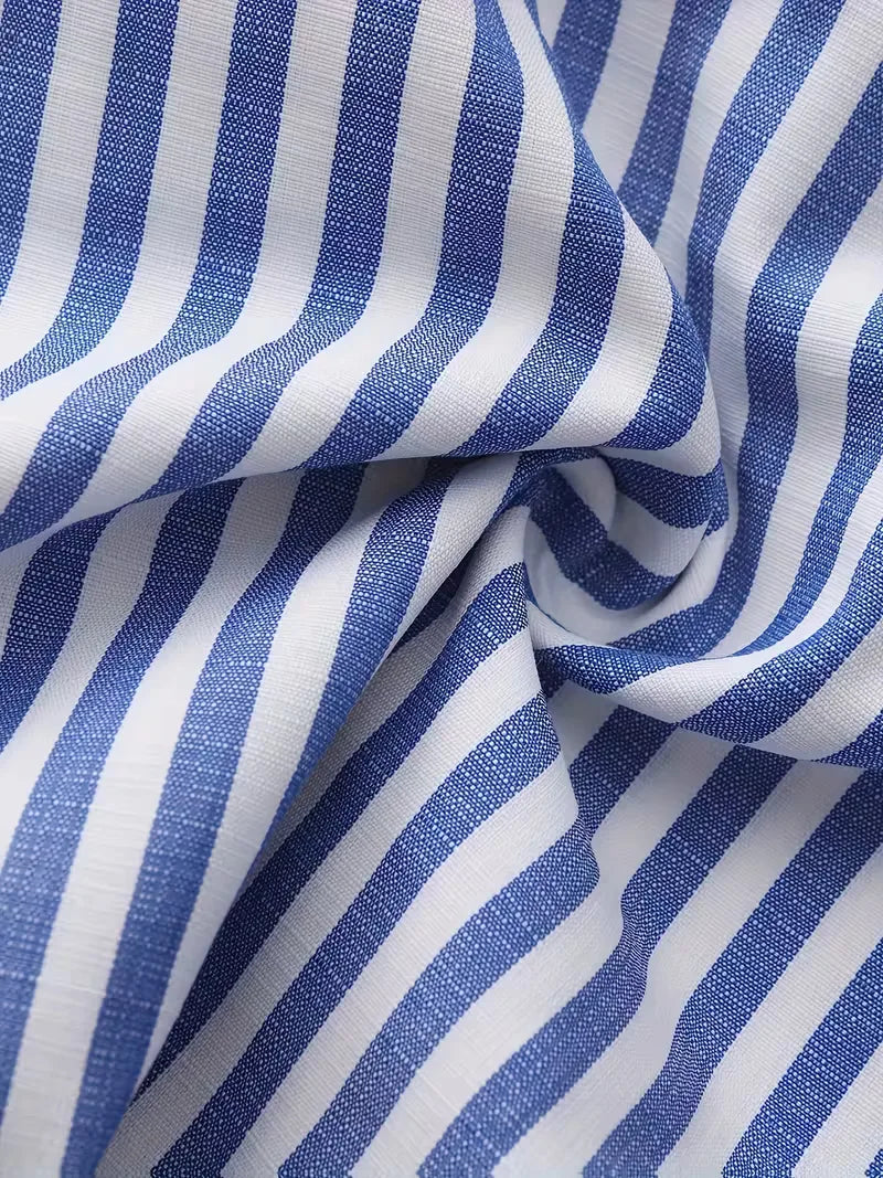 Mens Striped Casual Shirt Slim Fit
