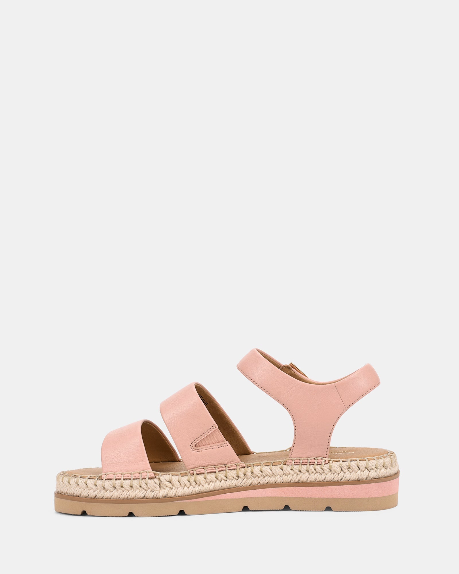 Womens Pink Wide Strap Espadrille Summer Sandals