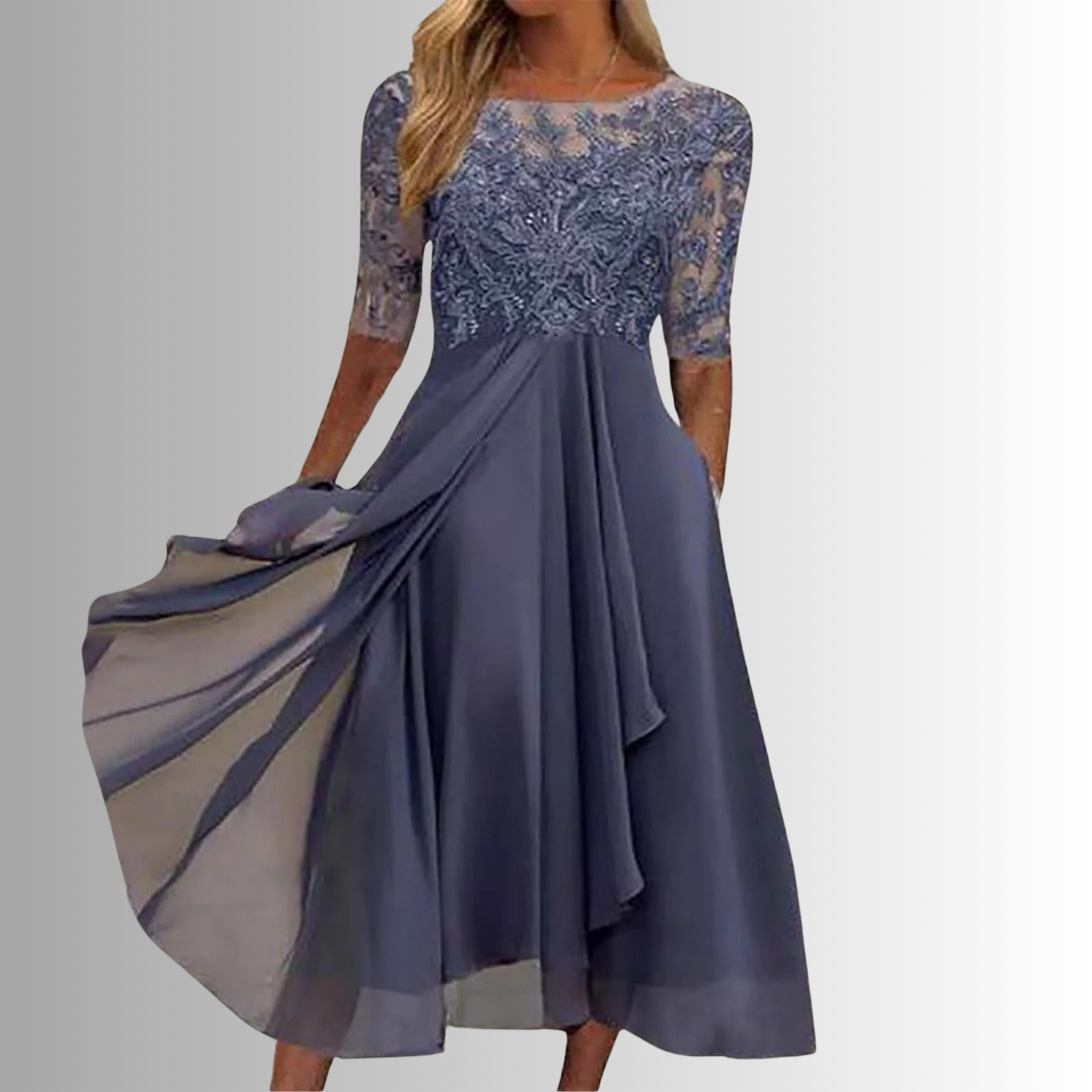 Lace Dress Layered Skirt Evening