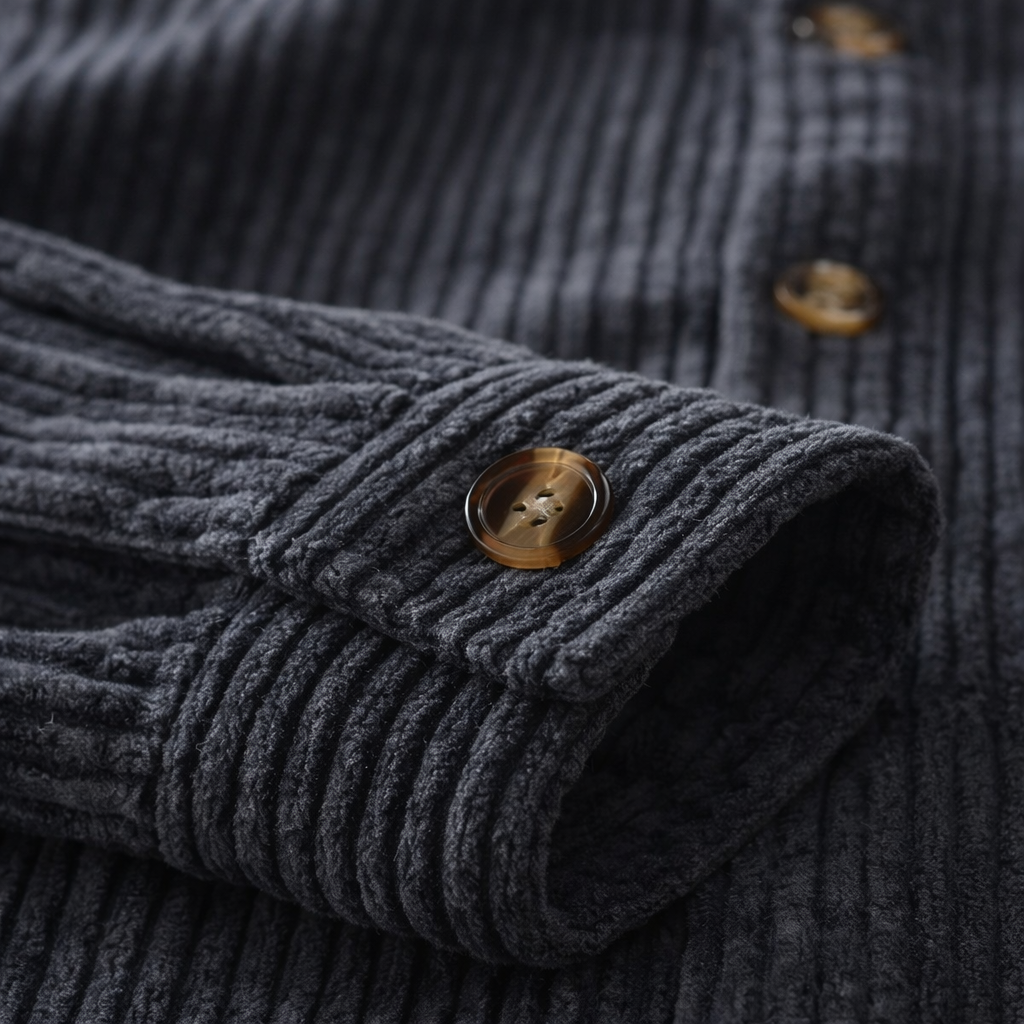Mens Ribbed Knit Shirt Long Sleeve Three Color