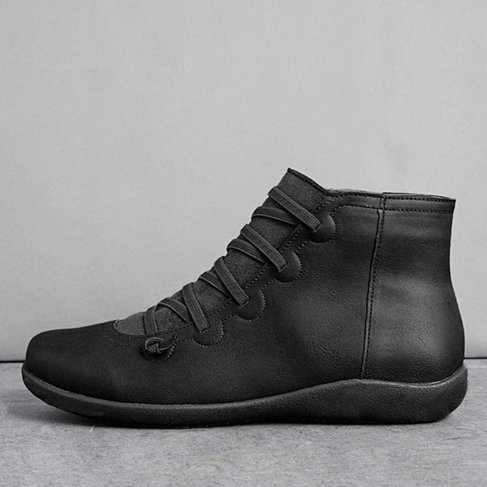 Ankle Boots PU Leather Block Heel Round Toe Everyday