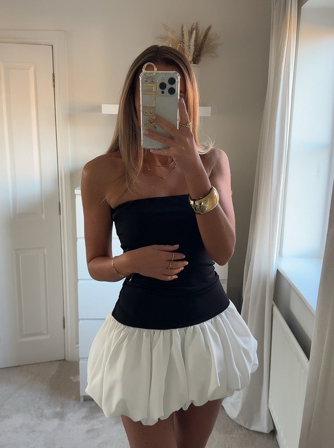 Drop Waist Bubble Hem Party Dress