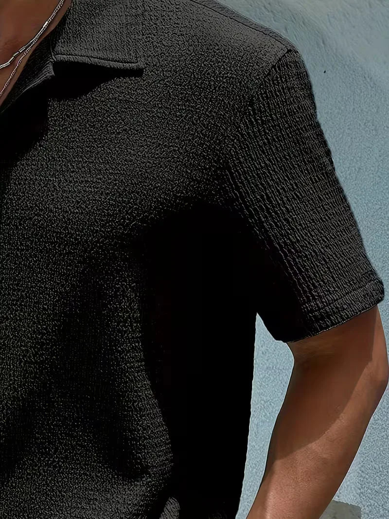 Mens Short Sleeve V Neck Shirt Casual