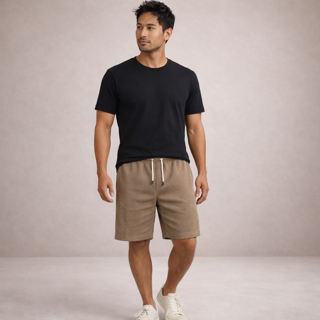 Men's Linen Shorts Regular Fit Breathable Summer Casual