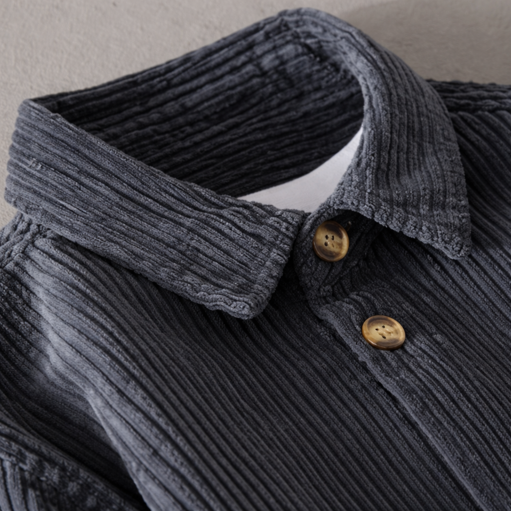 Mens Ribbed Knit Shirt Long Sleeve Three Color