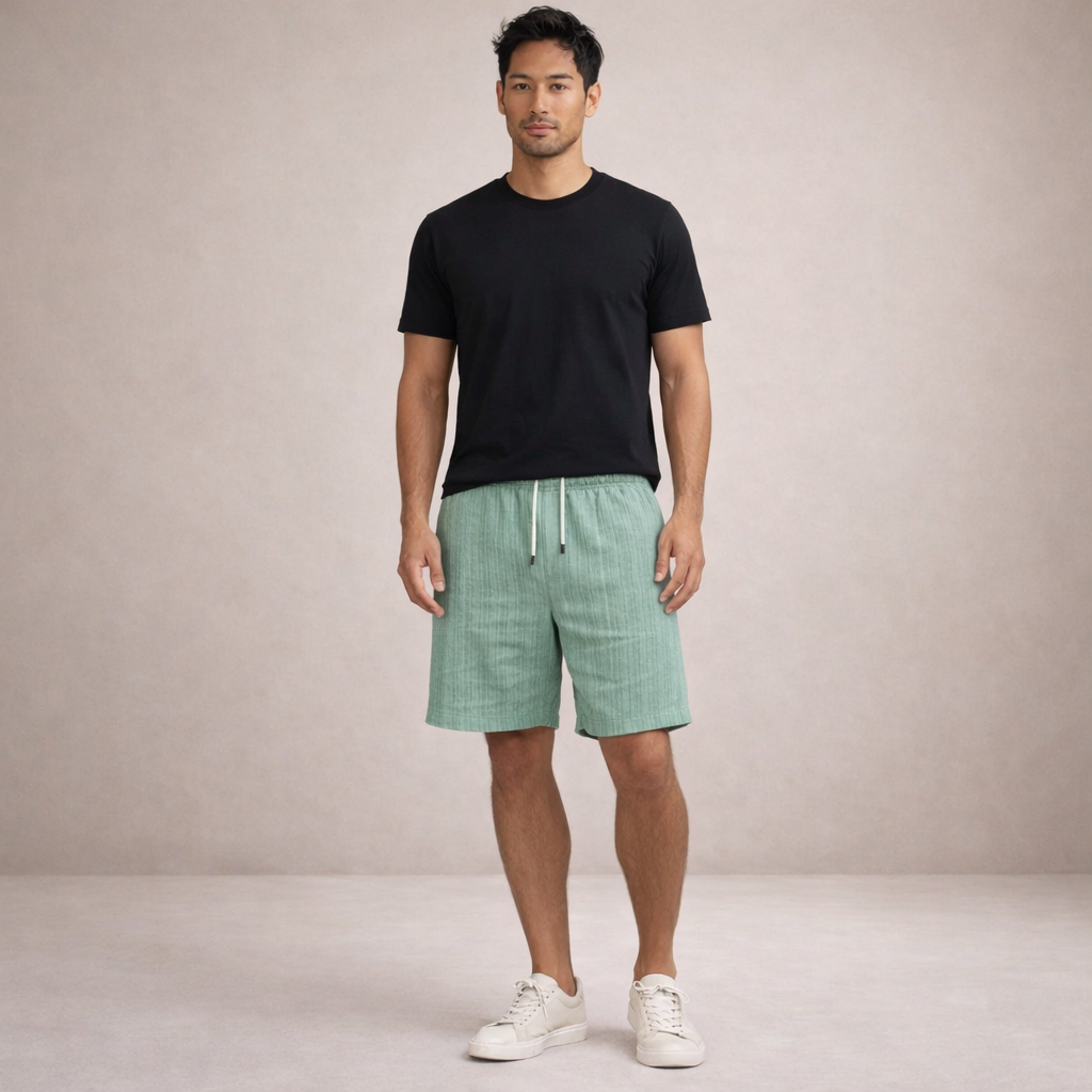 Men's Linen Shorts Regular Fit Breathable Summer Casual