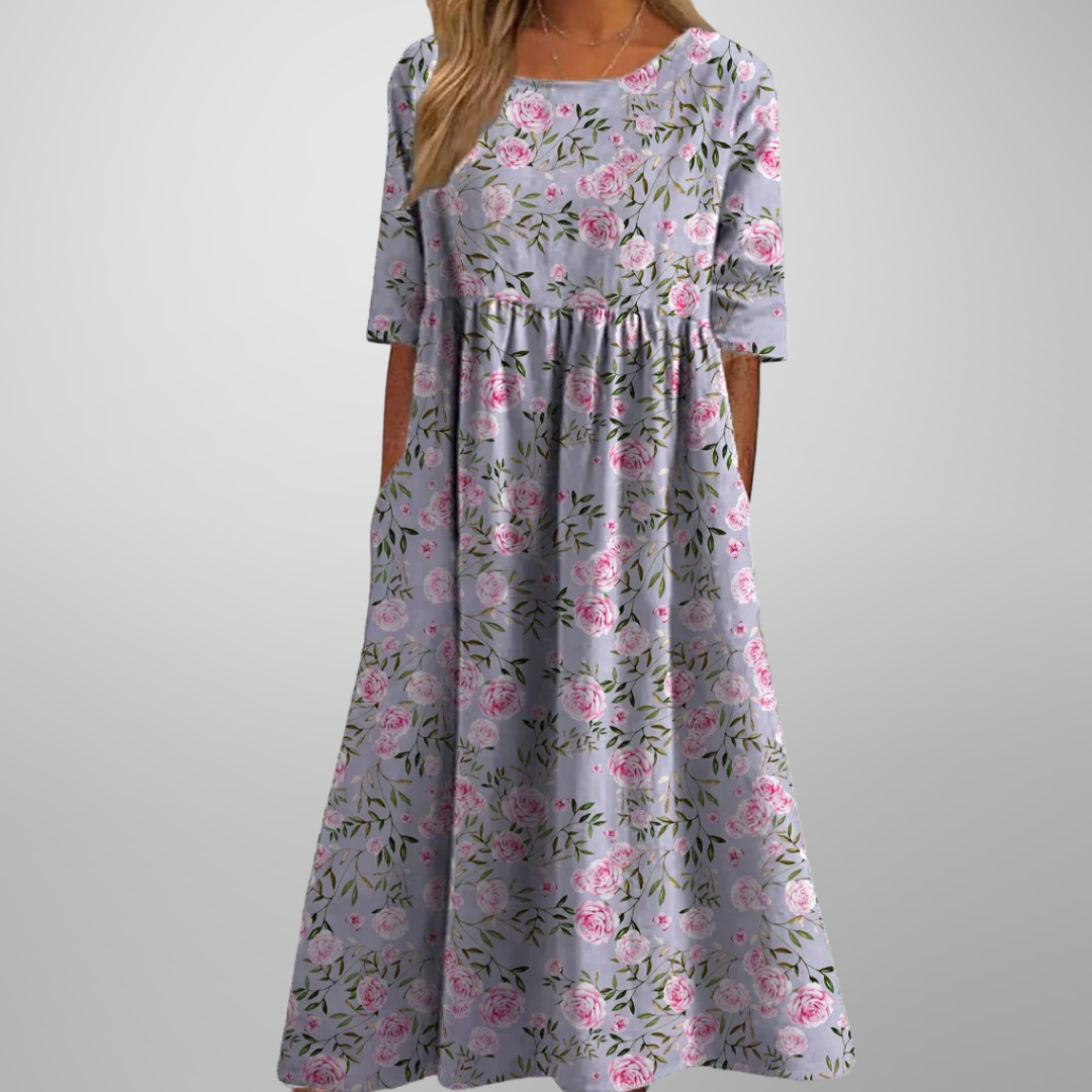 Floral Midi Dress Relaxed Fit