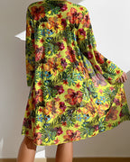 Tropical Bikini Set Cover-Up High Waist