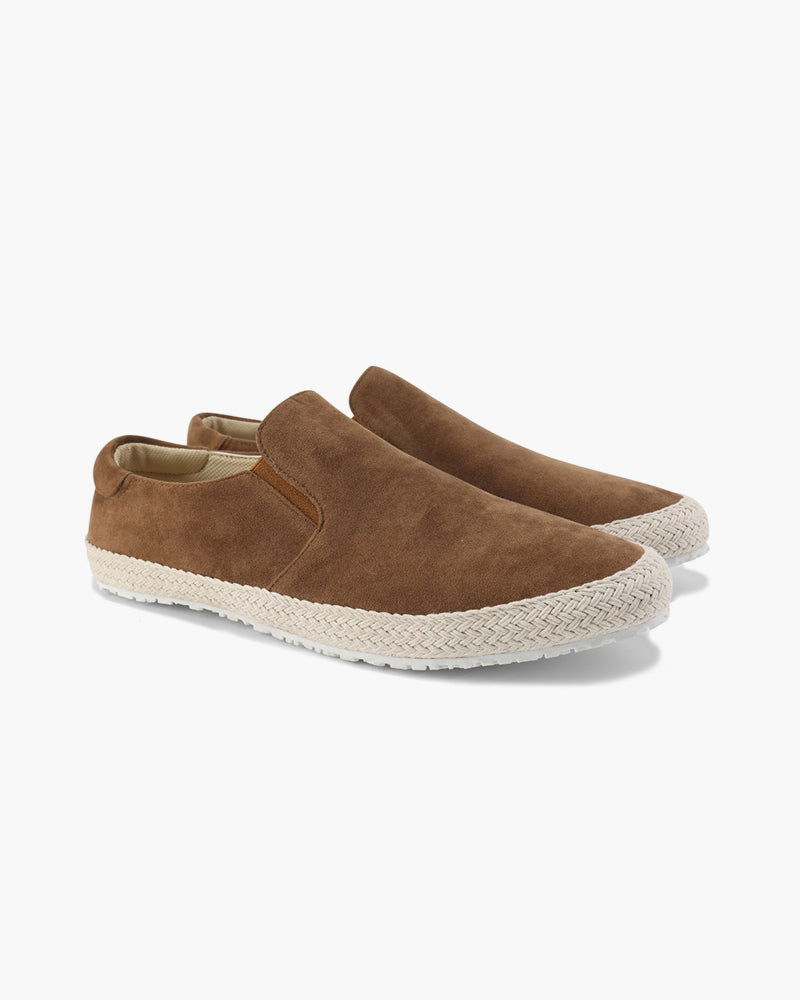 Mens Espadrille Slip On Shoes Suede Jute Sole Five