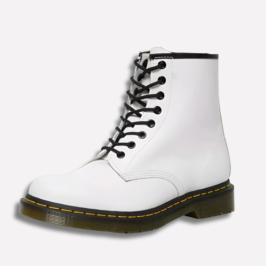 Lace Up Boots Ankle Leather Block Heel Round Toe Women's