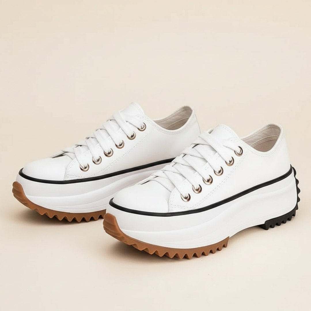Fall Platform Canvas Sneakers — Chunky Sole Lace-Up Shoes