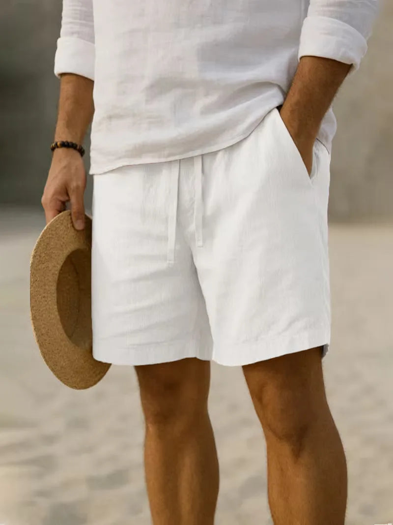 Mens Loose Fit Shorts Elastic Waist Drawstring
