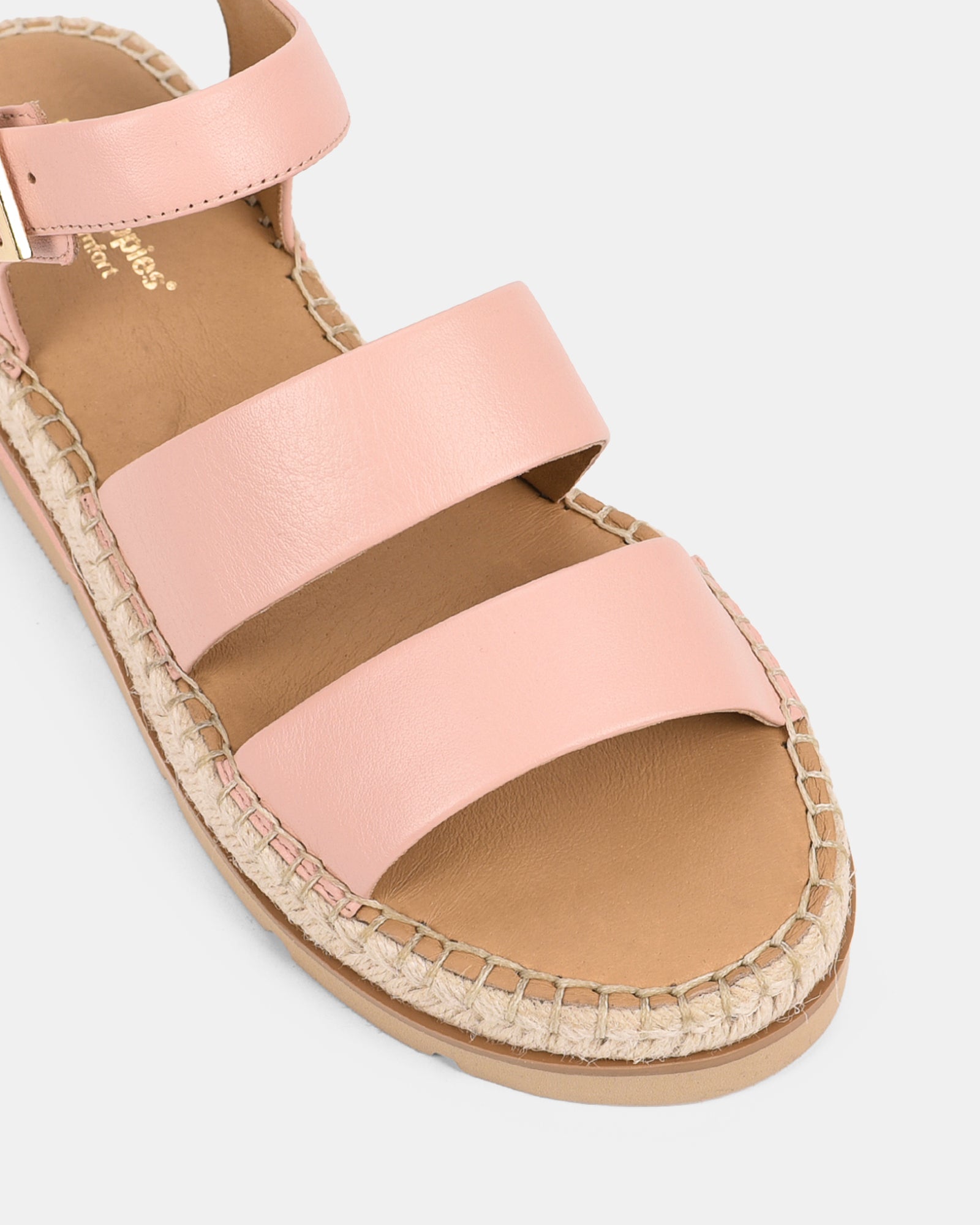 Womens Pink Wide Strap Espadrille Summer Sandals