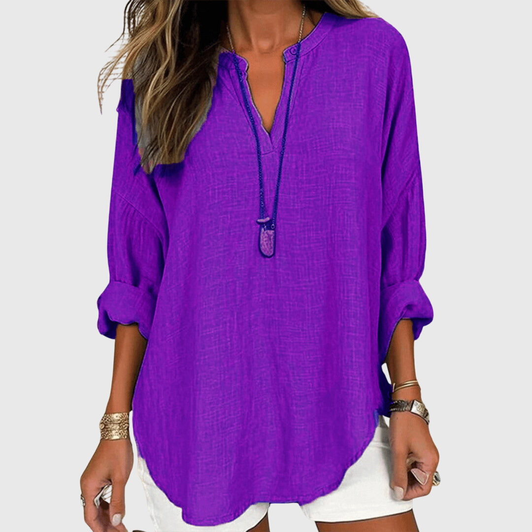 Womens Loose Fit Top Long Sleeve Five Color
