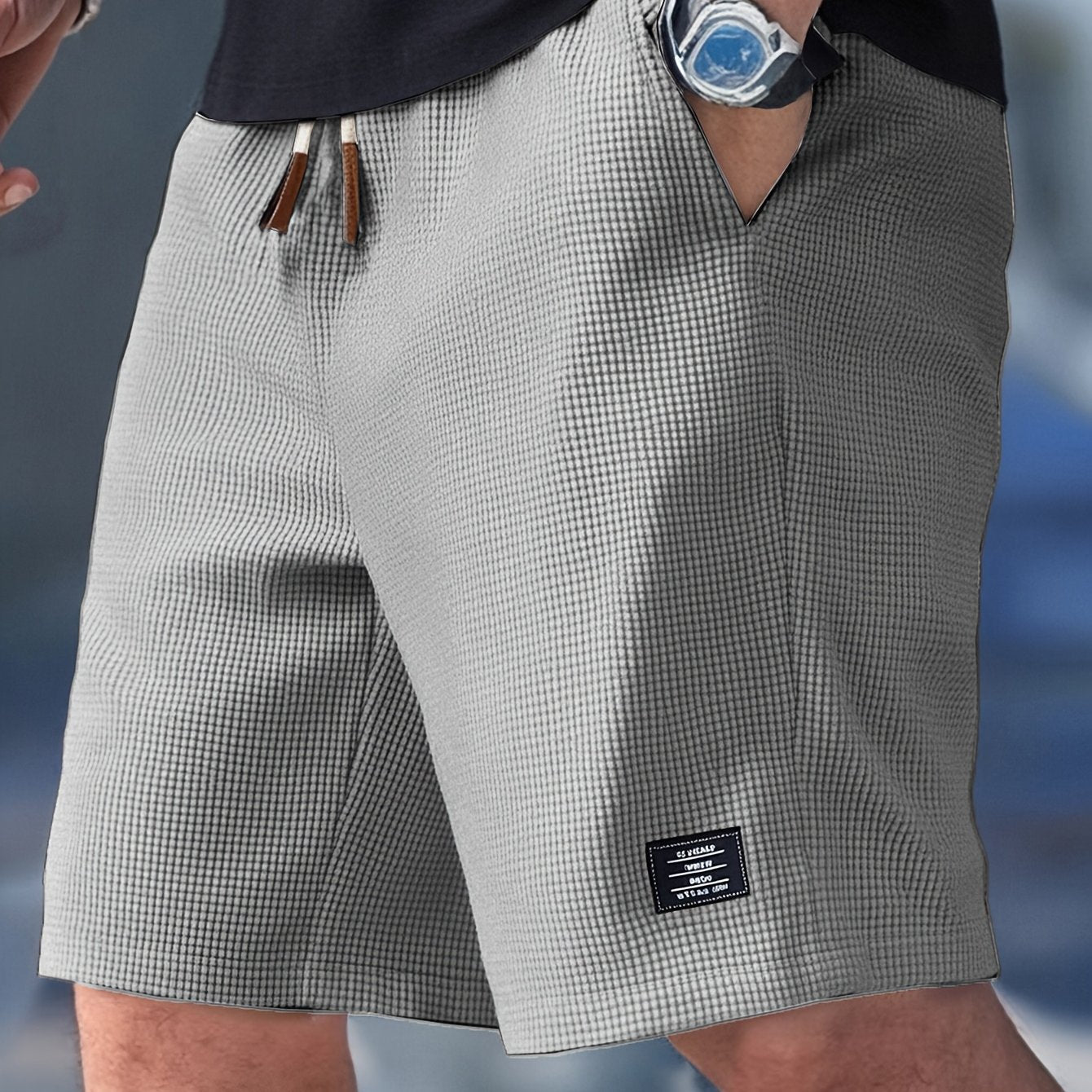 Men's Slim Fit Shorts With Adjustable Waistband For Casual Wear