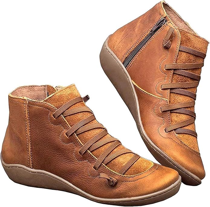 Ankle Boots PU Leather Block Heel Round Toe Everyday