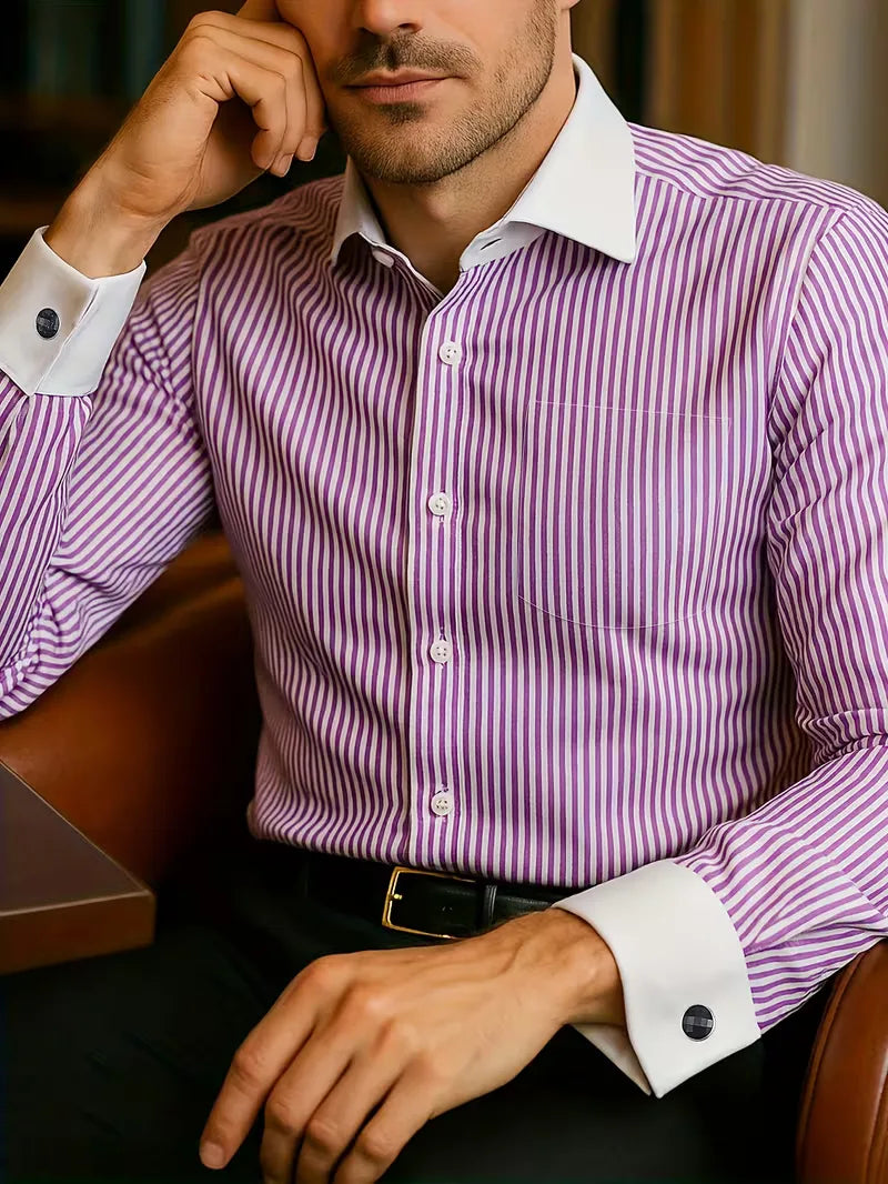 Mens Mandarin Collar Dress Shirt