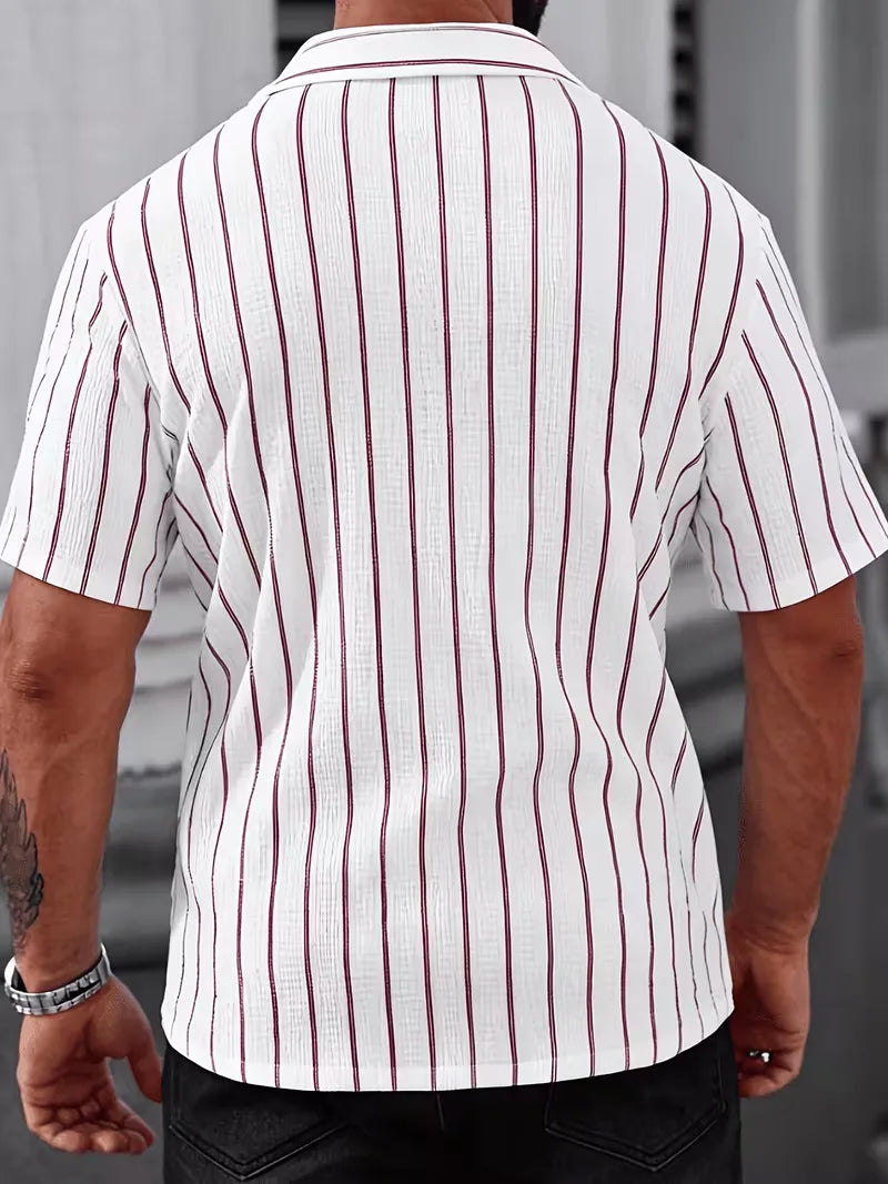 Mens Two Tone Vertical Stripe Shirt