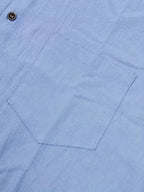 Mens Short Sleeve Linen Shirt Chest Pocket