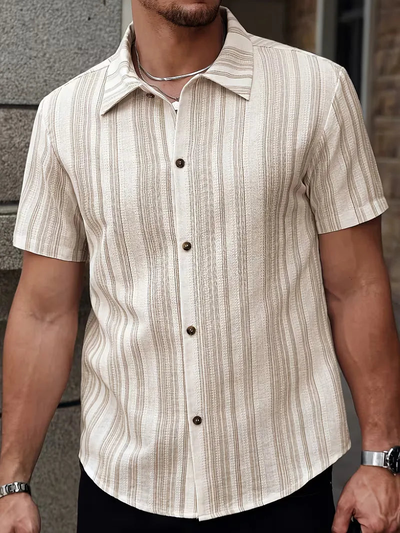 Mens Short Sleeve Striped Shirt