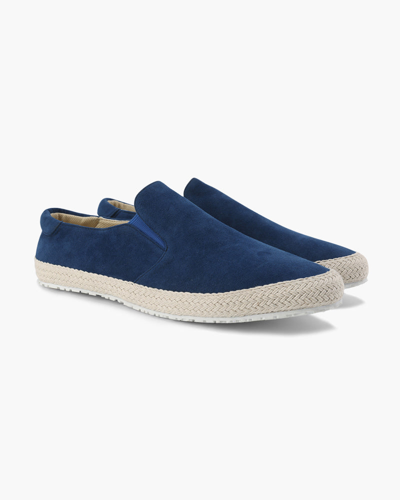 Mens Espadrille Slip On Shoes Suede Jute Sole Five