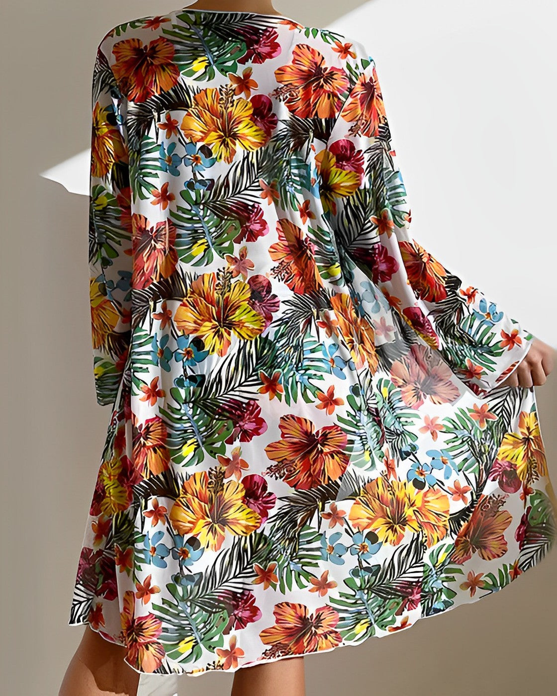 Tropical Bikini Set Cover-Up High Waist