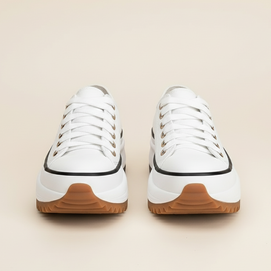 Fall Platform Canvas Sneakers — Chunky Sole Lace-Up Shoes