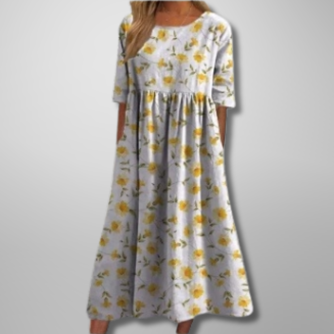 Floral Midi Dress Relaxed Fit