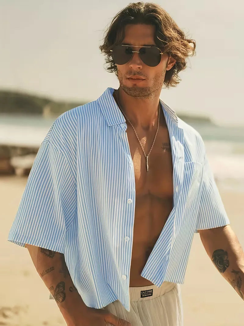 Mens Short Sleeve V Neck Shirt