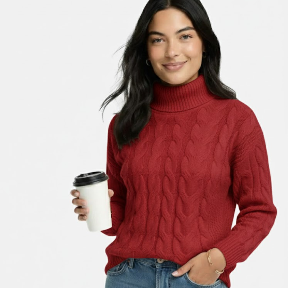 Seraphine | Women's Cotton Turtleneck Sweater Stylish & Comfortable