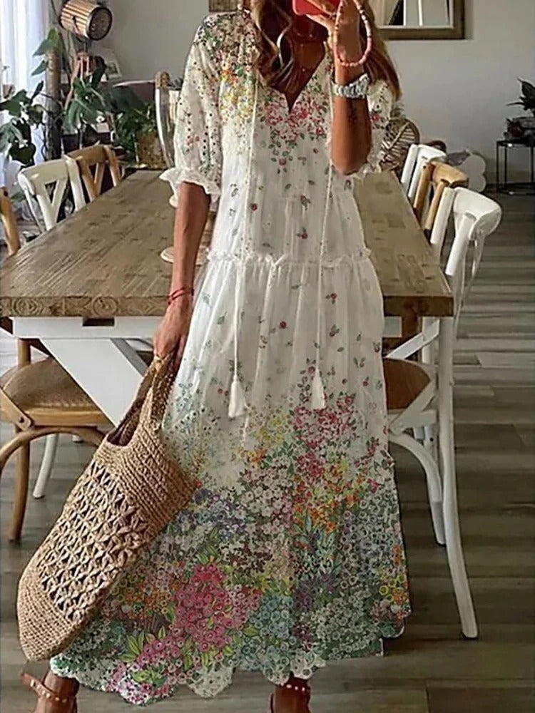 Womens Boho Maxi Dress Floral Print Five Style