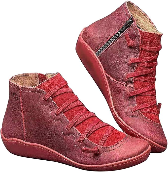 Ankle Boots PU Leather Block Heel Round Toe Everyday