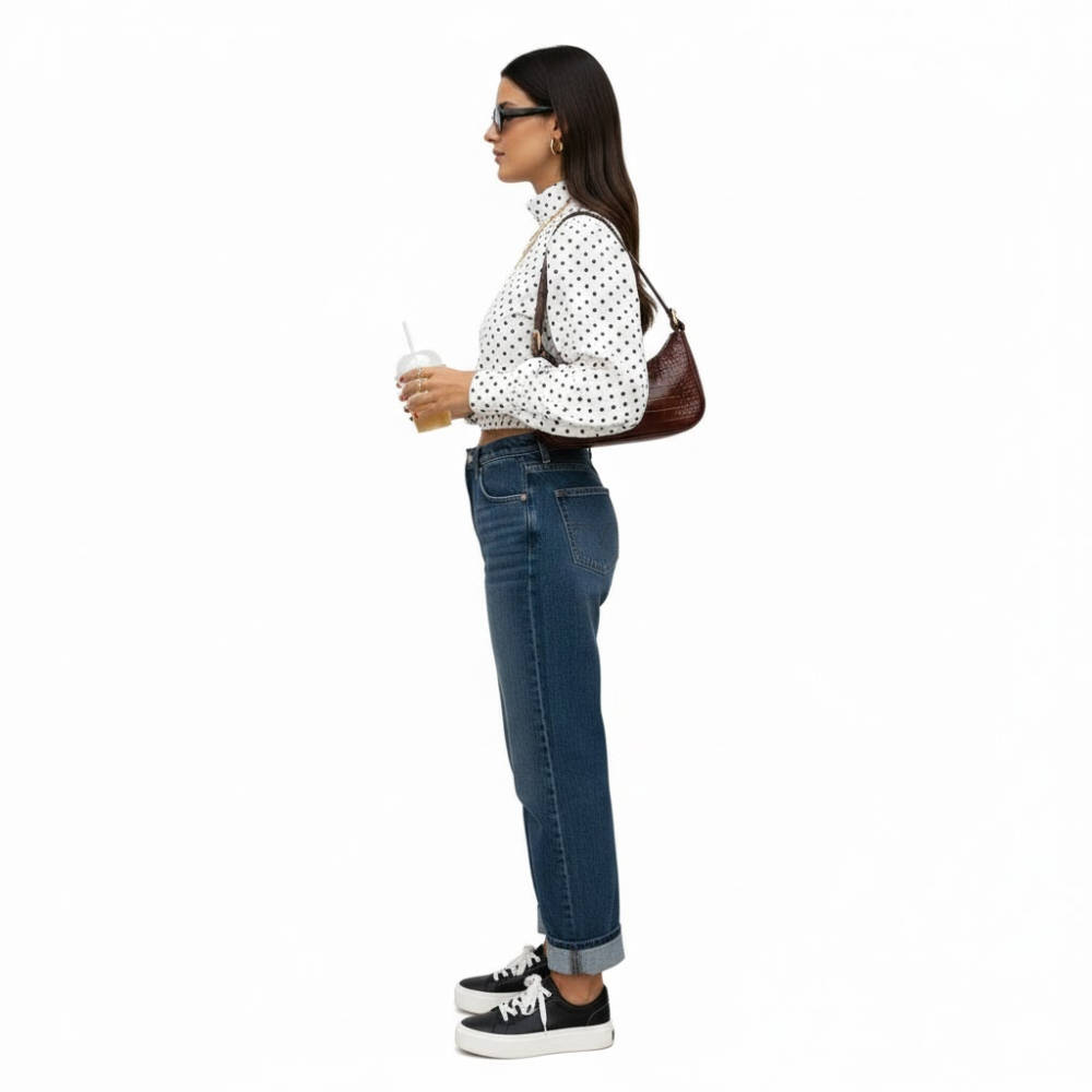 Ophelia | Fall Polka-Dot Jacket with High Collar and Dolman Sleeves