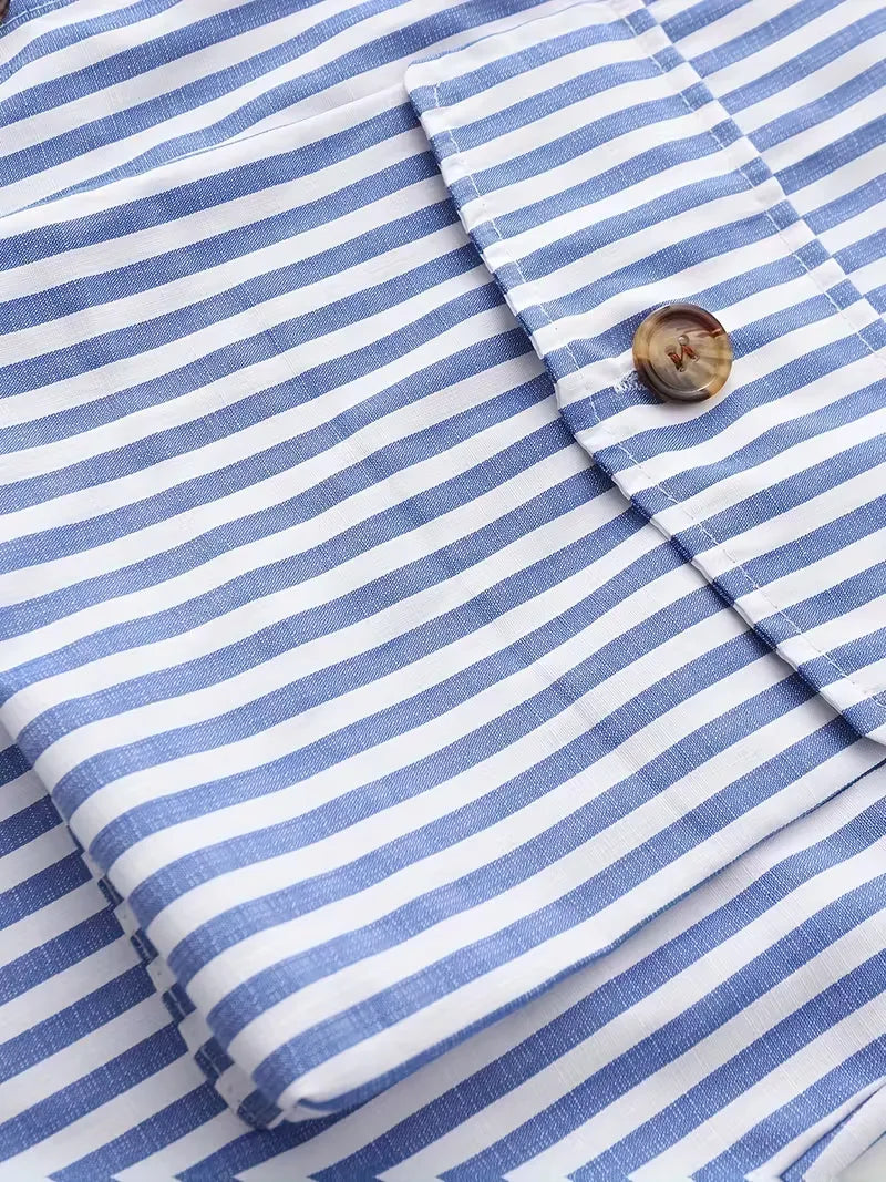 Mens Striped Casual Shirt Slim Fit