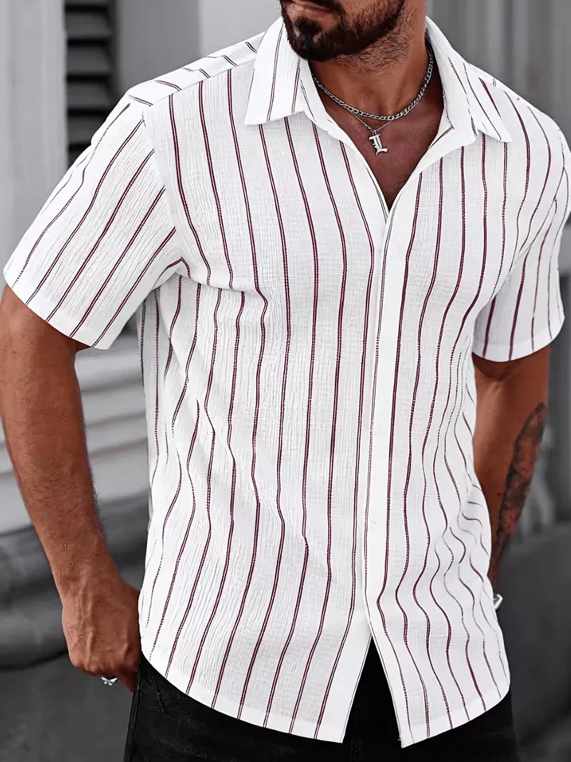 Mens Two Tone Vertical Stripe Shirt