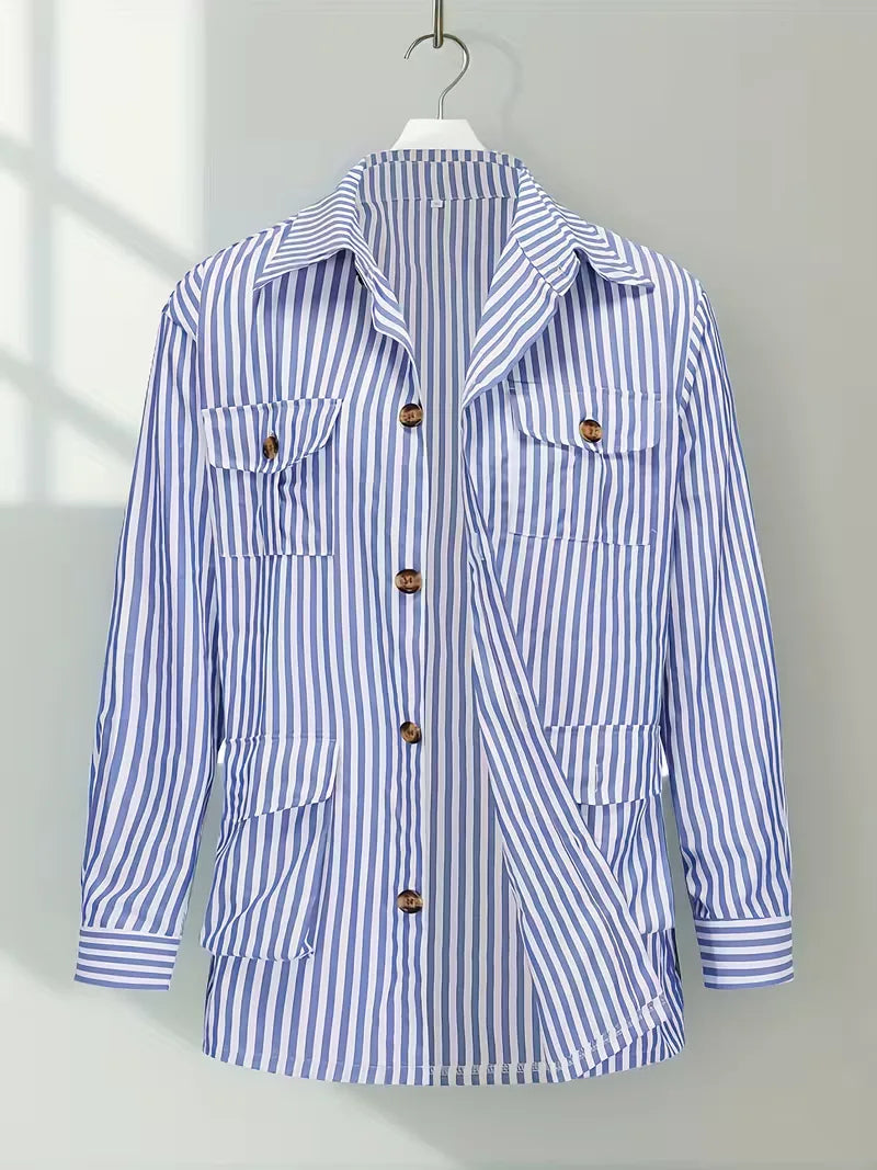 Mens Striped Casual Shirt Slim Fit