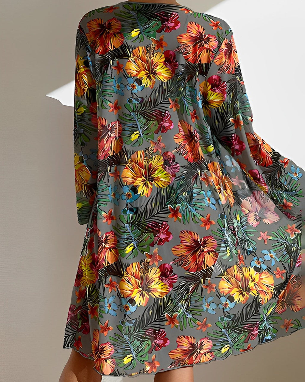 Tropical Bikini Set Cover-Up High Waist