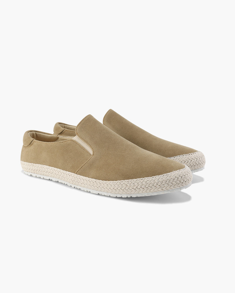 Mens Espadrille Slip On Shoes Suede Jute Sole Five Color