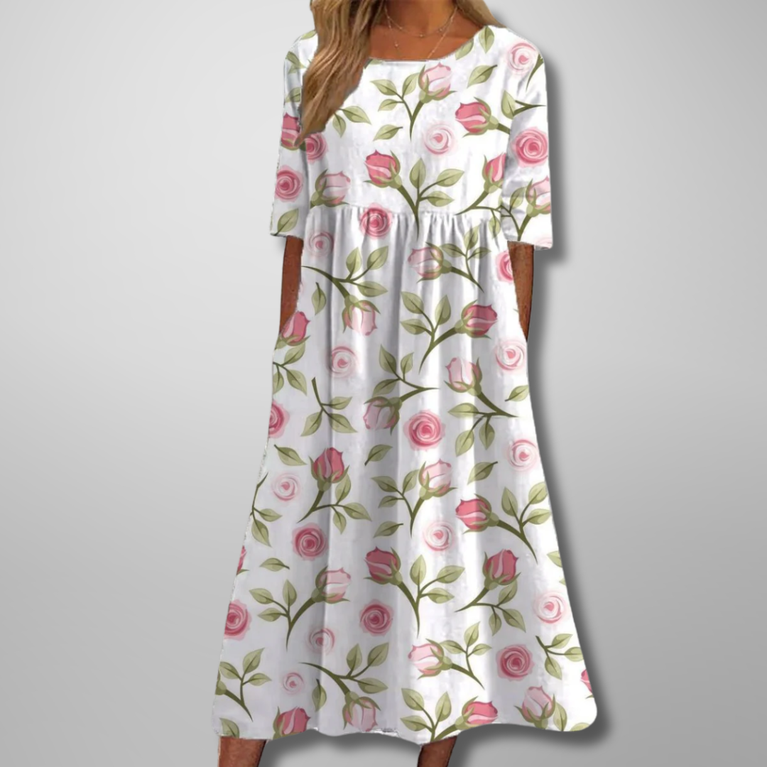 Floral Midi Dress Relaxed Fit