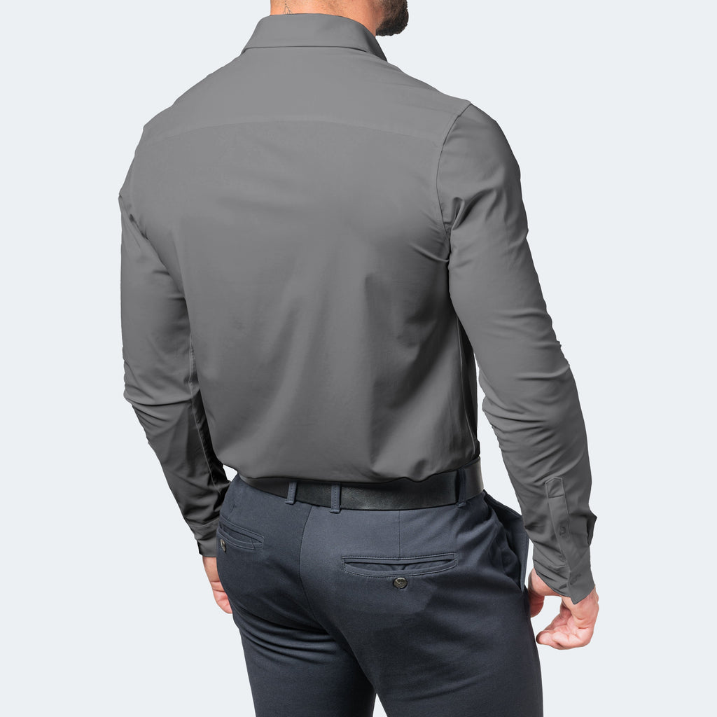 Mens Stretch Shirt Wrinkle Free Slim Fit Long Sleeve