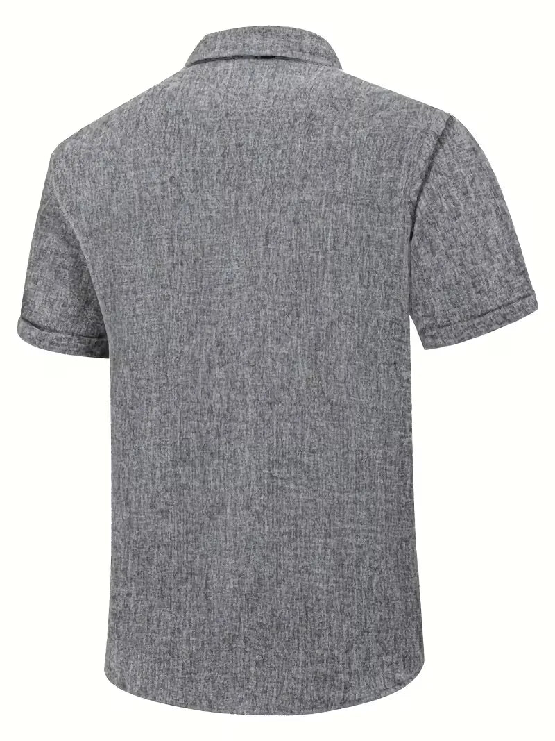 Mens V Neck Short Sleeve Shirt Regular Fit