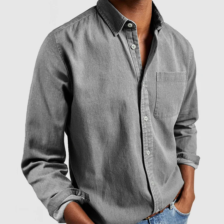 Mens Shirt Long Sleeve Five Color Six Size